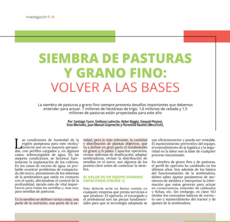 Siembra de Pasturas y Grano Fino